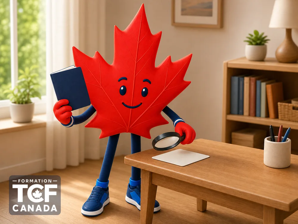 La mascotte fait correspondre un passeport à une carte d'inscription avec une loupe.